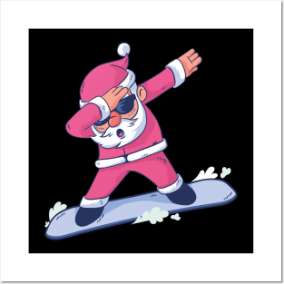 Snowboarding Santa Dab Posters and Art